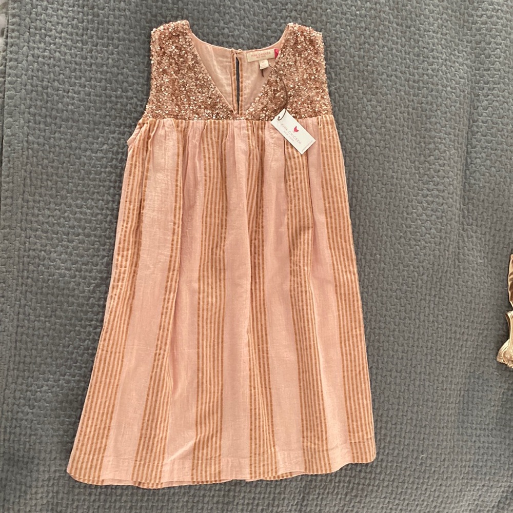 NWT! Pink Chicken Striped Kids Dress